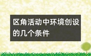 區(qū)角活動中環(huán)境創(chuàng)設(shè)的幾個條件