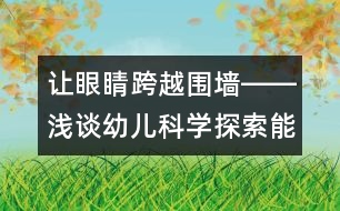 讓眼睛跨越圍墻――淺談幼兒科學(xué)探索能力的培養(yǎng)