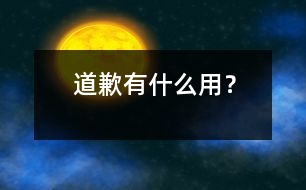 道歉有什么用？