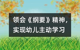 領(lǐng)會《綱要》精神，實現(xiàn)幼兒主動學習