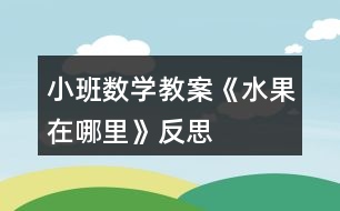 小班數學教案《水果在哪里》反思