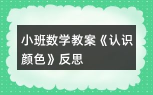 小班數(shù)學(xué)教案《認識顏色》反思