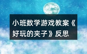 小班數(shù)學(xué)游戲教案《好玩的夾子》反思