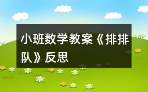 小班數(shù)學(xué)教案《排排隊》反思