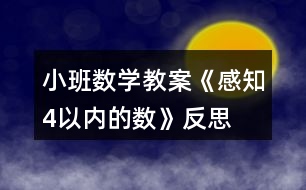 小班數學教案《感知4以內的數》反思