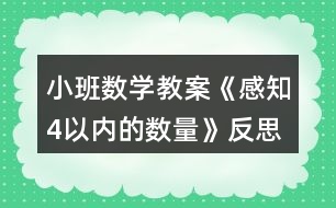 小班數(shù)學(xué)教案《感知4以內(nèi)的數(shù)量》反思