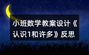 小班數(shù)學教案設(shè)計《認識1和許多》反思