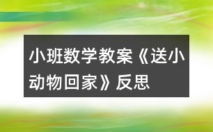 小班數(shù)學(xué)教案《送小動(dòng)物回家》反思