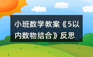 小班數(shù)學(xué)教案《5以?xún)?nèi)數(shù)物結(jié)合》反思