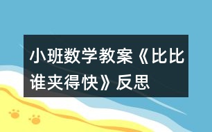 小班數(shù)學(xué)教案《比比誰(shuí)夾得快》反思