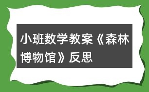 小班數(shù)學教案《森林博物館》反思