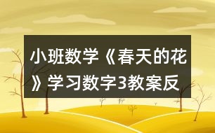 小班數(shù)學(xué)《春天的花》學(xué)習(xí)數(shù)字3教案反思