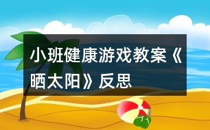 小班健康游戲教案《曬太陽》反思