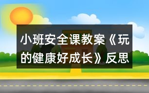 小班安全課教案《玩的健康好成長(zhǎng)》反思