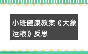 小班健康教案《大象運(yùn)糧》反思