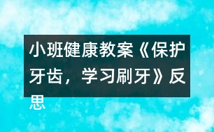 小班健康教案《保護(hù)牙齒，學(xué)習(xí)刷牙》反思