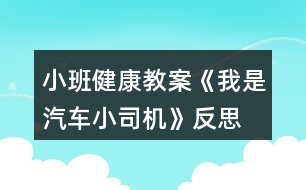 小班健康教案《我是汽車小司機(jī)》反思