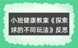 小班健康教案《探索球的不同玩法》反思