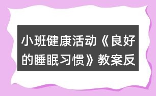 小班健康活動《良好的睡眠習(xí)慣》教案反思