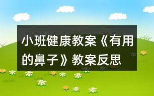 小班健康教案《有用的鼻子》教案反思