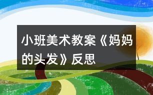 小班美術教案《媽媽的頭發(fā)》反思