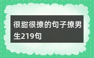 很甜很撩的句子撩男生219句