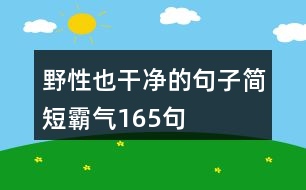 野性也干凈的句子,簡短霸氣165句