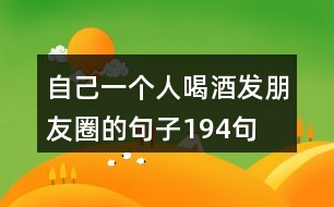 自己一個人喝酒發(fā)朋友圈的句子194句