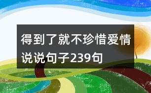 得到了就不珍惜愛(ài)情說(shuō)說(shuō)句子239句