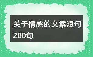 關于情感的文案短句200句