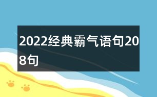 2022經(jīng)典霸氣語句208句