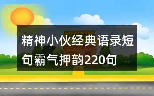 精神小伙經(jīng)典語錄短句霸氣、押韻220句