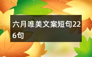 六月唯美文案短句226句