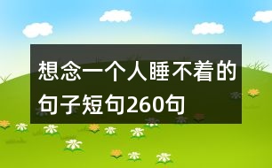 想念一個(gè)人睡不著的句子短句260句