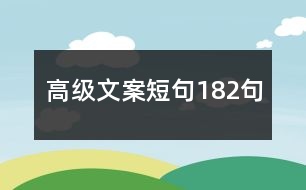 高級(jí)文案短句182句