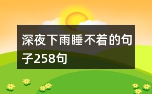 深夜下雨睡不著的句子258句