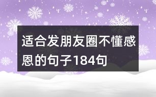 適合發(fā)朋友圈不懂感恩的句子184句