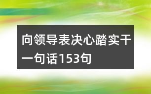 向領導表決心踏實干一句話153句