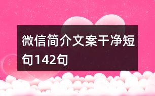 微信簡介文案干凈短句142句