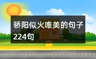 驕陽似火唯美的句子224句