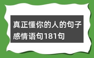 真正懂你的人的句子感情語(yǔ)句181句