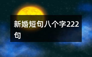 新婚短句八個字222句