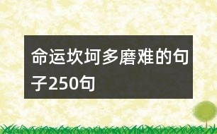 命運坎坷多磨難的句子250句