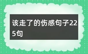 該走了的傷感句子225句