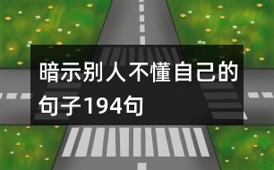 暗示別人不懂自己的句子194句