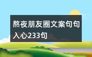 熬夜朋友圈文案,句句入心233句