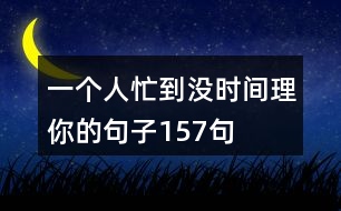 一個(gè)人忙到?jīng)]時(shí)間理你的句子157句