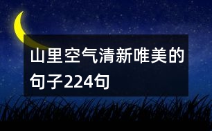 山里空氣清新唯美的句子224句