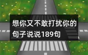 想你又不敢打擾你的句子說說189句