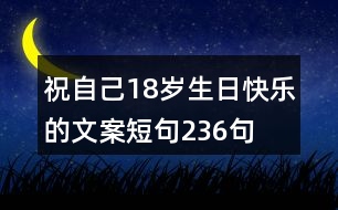 祝自己18歲生日快樂(lè)的文案短句236句